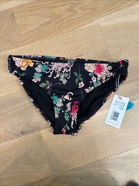 Floral Black womens Bikini Bottoms